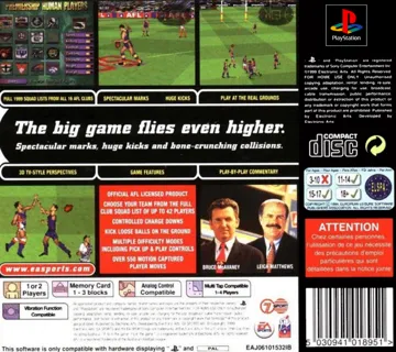 AFL 99 (AU) box cover back